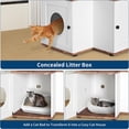 thumbnail image 4 of Cat Tree Litter Box Enclosure Hidden Litterbox, Large Tall Cat Tower for Indoor Cats Large Adult, 2 in 1 Multi Level 48.8 Inch Wooden Furniture with Scratching Post, Hanging Balls for Pets, 4 of 6
