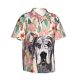 thumbnail image 2 of Great Dane Dog Lovers Florals Hawaiian Shirts For Men, Summer Short-Sleeve Relaxed-Fit Button-Down Shirts X-Large, 2 of 9