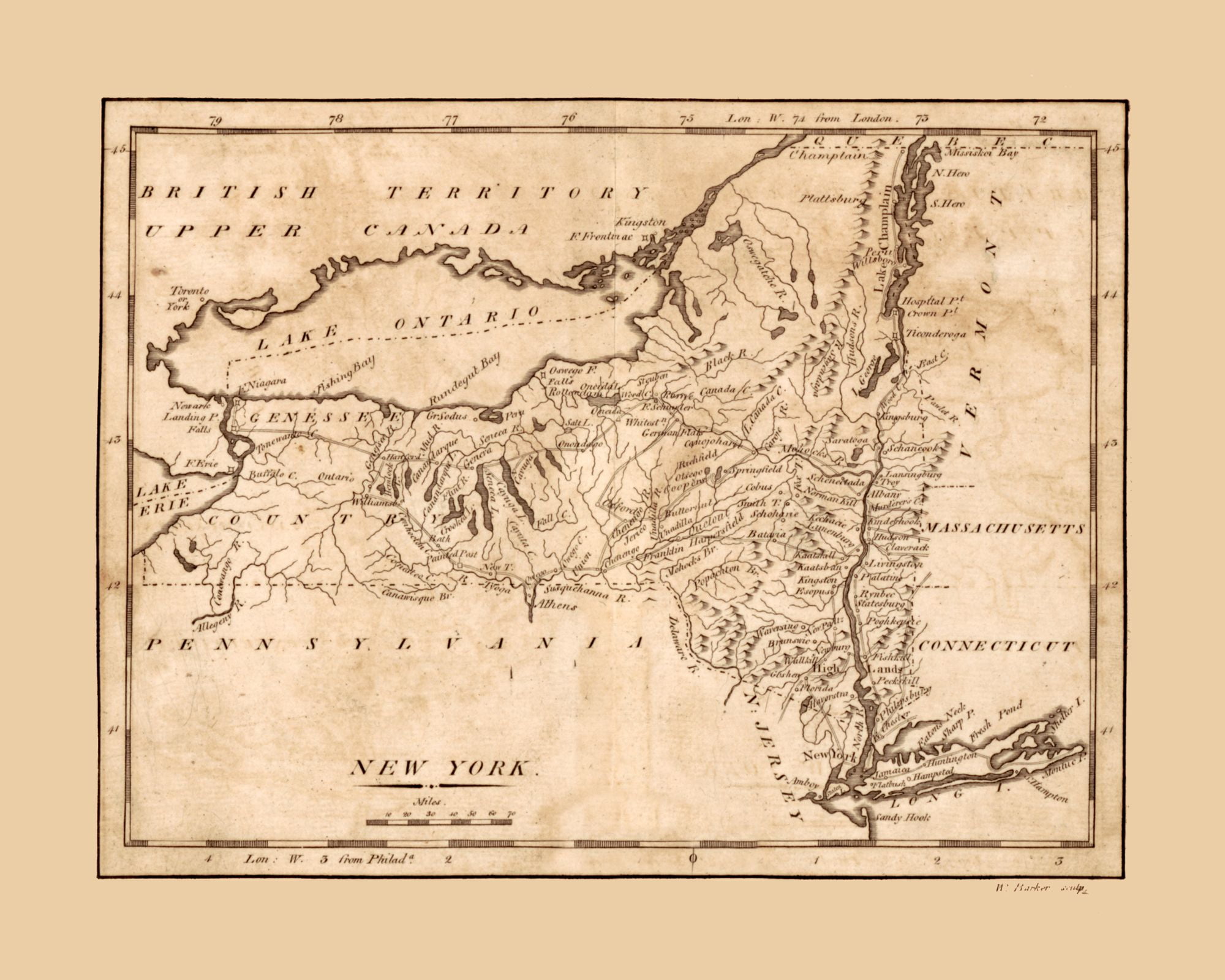 New York Barker 1801 28.75 x 23