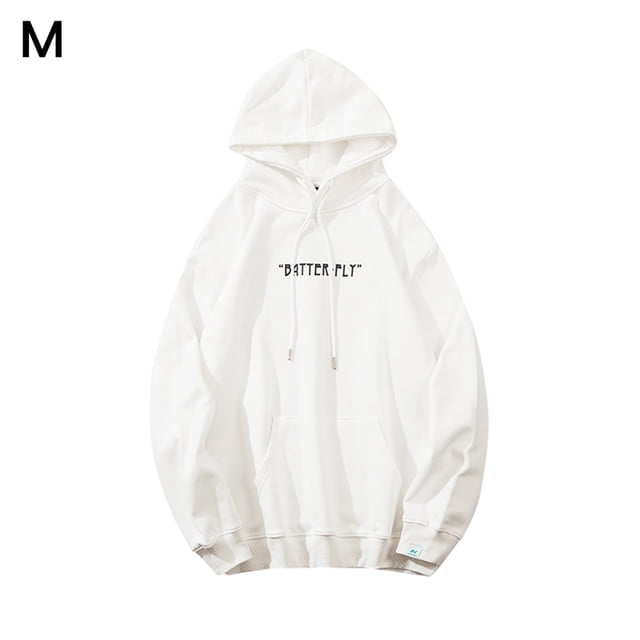 Sudadera con capucha Sudadera con capucha unisex de algodón Sudadera con capucha cálida informal, M, Blanco Vogacara AP000785-03