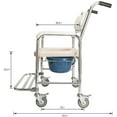 thumbnail image 5 of Medical Commode Shower Commode Wheelchair Bedside Toilet and Rolling Chair US, 5 of 13