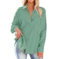thumbnail image 7 of Mgmyaa Button Down Shirts for Women V Neck Rolled Up Long Sleeve Tops Elegant Dressy Blouses Business Casual Outfits with Pocket, 7 of 7
