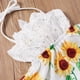 thumbnail image 4 of Odeerbi 6M-3Y Niñas Verano Girasol Rompers Encaje Algodón Halter Sudadera Lindo Sin Espalda Suspensión Pantalones Generales, 4 of 9
