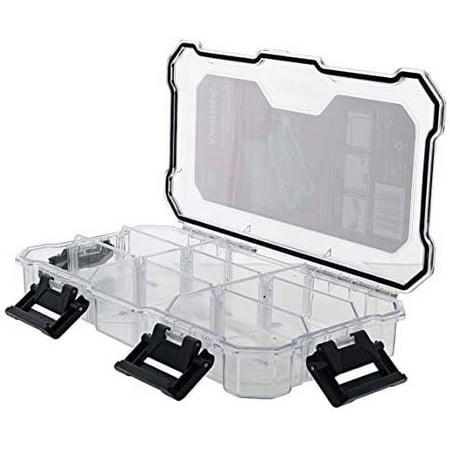 Husky 12 in. 9-Compartment Waterproof Heavy-Duty Storage Bin Small Parts Organizer