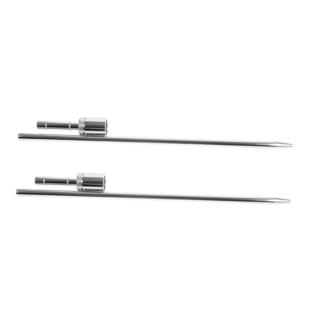 WORGEOUS Stainless Steel Flagpole Stake 2Pcs for Yard Fixed Stake 19.5*2*1.4in Silver