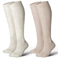 thumbnail image 1 of Calcetines de compresión LEVSOX de algodón de 20 a 30 mm Hg hasta la rodilla, 2 pares, 1 of 7