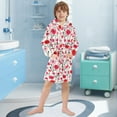 thumbnail image 5 of FORMRS Niños Bathrobe Unisex Hooded Robe Soft Plush Pajamas Sleepwear, Size 2-3T, Pink Floral, 5 of 7