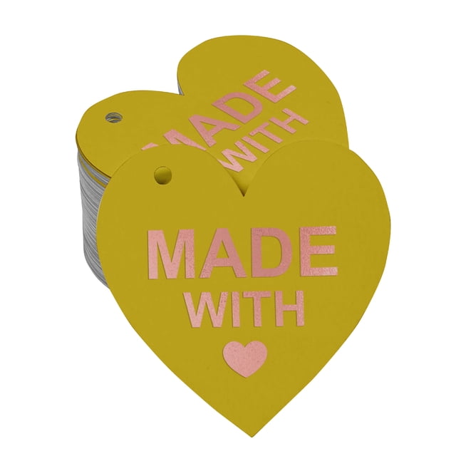 Inkdotpot Real Rose Gold Foil Made With Love Wedding Tags Favor Hang Paper Tags 50 Pieces