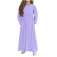 thumbnail image 2 of ATOGUTA Girls Maxi Dress Long Sleeve Casual Holiday Dress with Pockets Size 4T-14, Purple, 2 of 6
