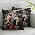 thumbnail image 3 of Creowell Pillow Case Guitar Musical Notes Home Furnishing Short Plush Printed on Both Sides 12x12in, 3 of 5