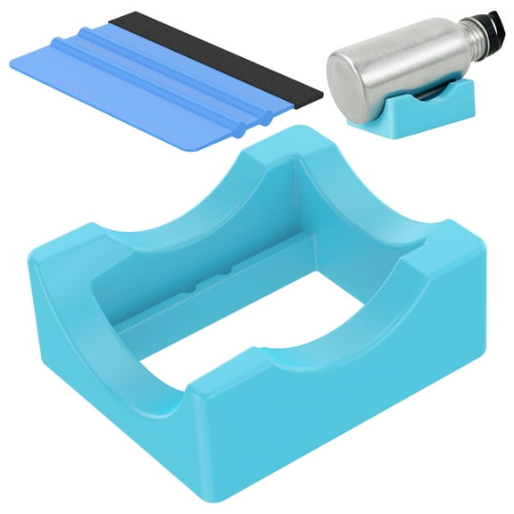 JTWEEN Silicone Cup Cradle with Built-in Slot,Silicone Cup Cradle for Tumblers,Tumbler Holder for Crafts for Cups Bottles with Felt Squeegee Tool to Apply Vinyl Decals for Cups Bottles