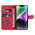 thumbnail image 3 of Compatible with iPhone 14 Wallet Case, Protective Vintage Premium PU Leather Flip with Card Holders Kickstand & Wrist Strap Folio Case Cover for Men Women for iPhone 14, Red, 3 of 9
