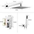 thumbnail image 2 of BWE Polished Chrome Shower Faucet 10 Inch Square Luxury Rain Mixer Shower System Sets Complete 2-Functions Pressure Balancing Wall Mount Rainfall Rough-in Valve Body and Trim Included, 2 of 8