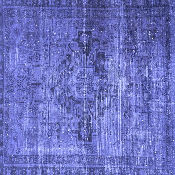 Ahgly Company Indoor Square Oriental Blue Traditional Area Rugs, 4' Square