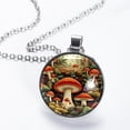 thumbnail image 2 of Mushroom Elegant Glass Circular Pendant Necklace - Women's Fashion Necklace with Stunning Design, 2 of 5