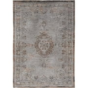 Deco 5420073305621 4 ft. 7 in. x 6 ft. 7 in. Fading World Medallion 8257 Grey Ebony Area Rug
