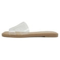 thumbnail image 2 of Soda Shoes Women Slip-On Cushioned Sandals H-Band Flat Flip-Flops Slides Square Toe KNIT-S Clear / See-Through 8, 2 of 5