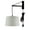 Textured Oatmeal, variant on MAST Plug-In Wall Mount Pendant, 1 Light Black Cord/Arm, Shallow Drum Textured Slate Blue Shade, 14x16x10