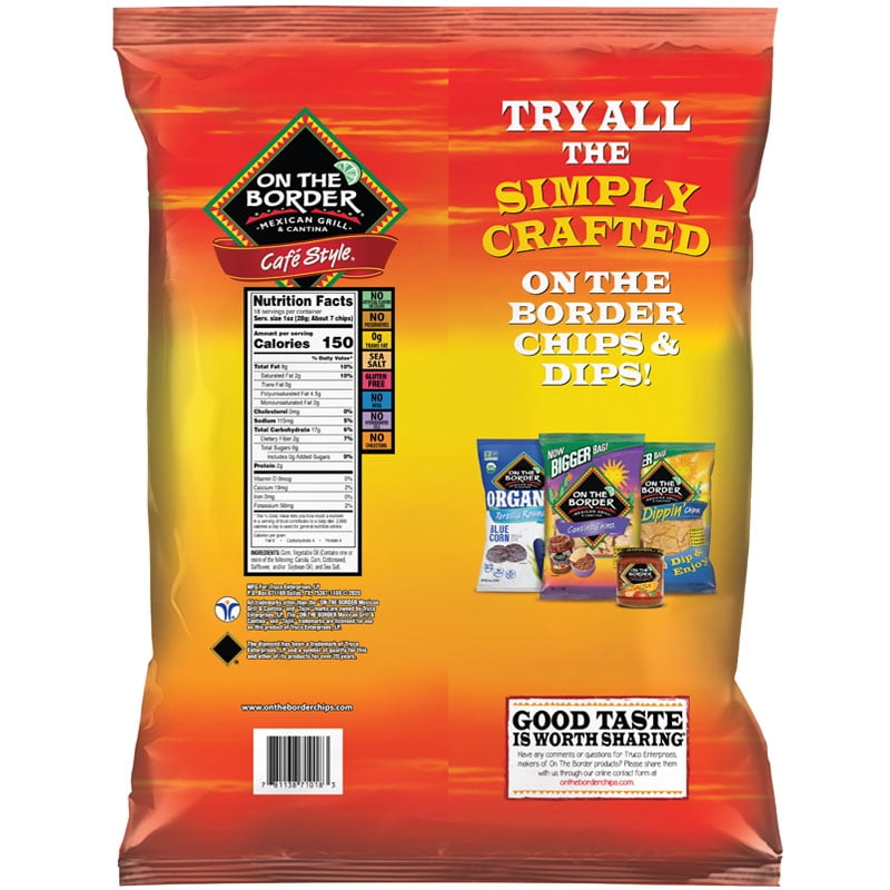 On The Border Cafe Style Tortilla Chips, 18 Oz. - Walmart.com