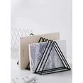 thumbnail image 3 of PENNGKE Magazine Holder,Newspapers Holder,Letters Storage,Desktop File Sorter Organizer Triangle Bookshelf Decor Home Office,Black, 3 of 5