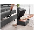 thumbnail image 4 of CHIC HOUSE Middle Module for Modular Sectional Sofa Corduroy Double Seater with Pull Out Bed,Gray, 4 of 7