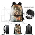 thumbnail image 6 of Uourmeti Sloth Floral Pattern Backpack, Smooth Zipper School Backpack 17 Inchs Personalized Student Bookbag for Daily Use Work, 6 of 6