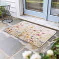 thumbnail image 2 of Spring Floral Doormat Outdoor Entrance 24"x36", Pastoral Botanical Summer Flowers Vintage Absorb Moisture Dirt Door Mats, Non-Slip Rubber Backing Floor Mats Indoor, Low-Profile Front Door Rugs, 2 of 9