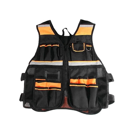 Tool Vest Work Vest Electrician Carpenters Reflective Adjustable Chest Tools Vest Adults Workwear Multi Pockets for Industrial Household