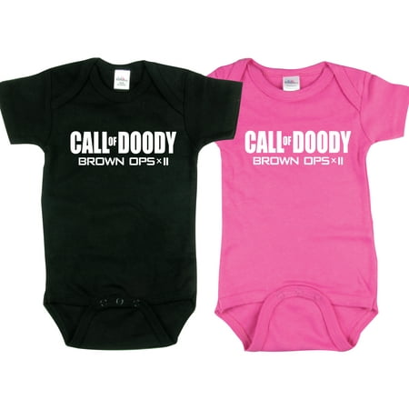 

Nursery Decals and More Funny Twin Shirts Includes 2 Bodysuits 3-6 Month Call of Doody Ops 2