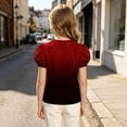 thumbnail image 5 of ATOGUTA Girls Tee Shirts Graphic Tees Short Sleeve Tshirts Crewneck Cute Summer Casual Basic Tops for Kids Teen Size 4T-15, Wine, 5 of 6