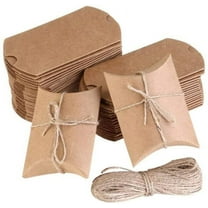 Haobase 50pcs Kraft Paper Gift Boxes with Jute Twine for Wedding Party Favor