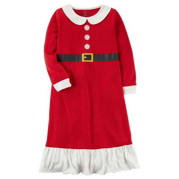 Carter S Girls L S Holiday Nightgown Toddler Kid Santa 2 3 Walmart Com Walmart Com