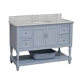 thumbnail image 5 of Beverly 48" Bathroom Vanity with Powder Blue Cabinet and Carrara Marble Top, 5 of 6