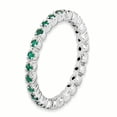 thumbnail image 3 of 925 Sterling Silver Created Emerald Stackable Ring Birthstone May Gemstone, 3 of 8