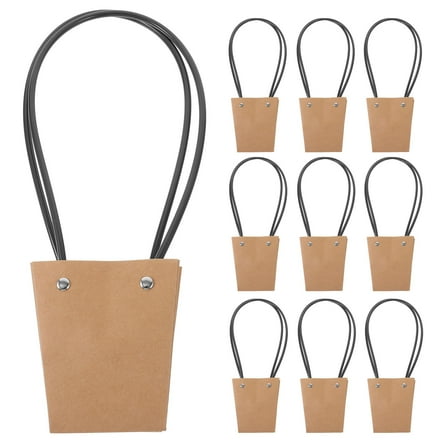 NICEXMAS Bouquet Wrap Bag Multi-functional Khaki Kraft Paper 10Pcs