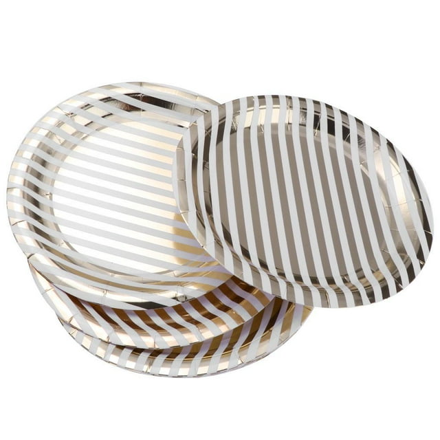 Lot de 8 Assiettes en Papier Jetables Mode Décoration de Fête d'Anniversaire 9 Pouces