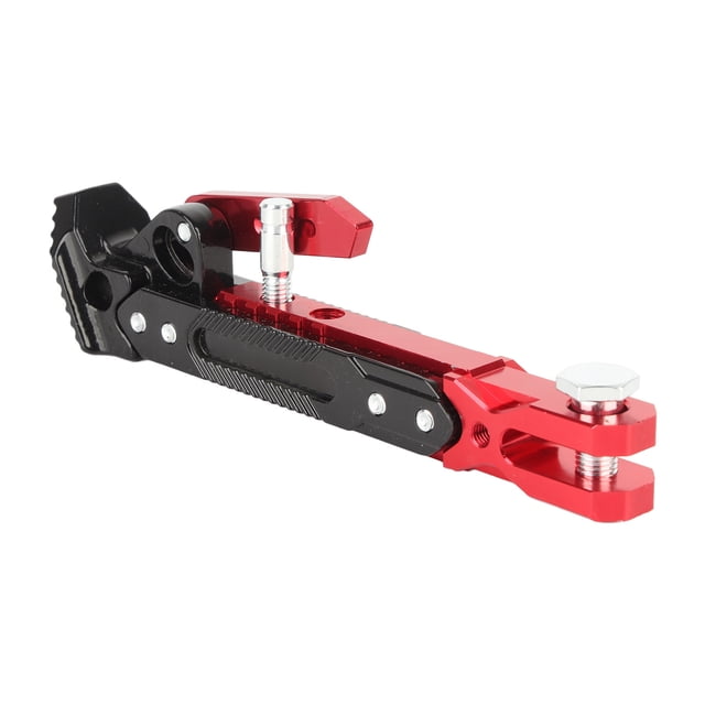 BOROCO Pata de cabra universal para motocicleta, soporte lateral de pie de aleación de aluminio ajustable(Rojo)