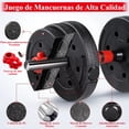 thumbnail image 3 of Juego de Mancuernas Ajustables 7 en 1,Kit de 33LB Pesas y Mancuernas,Set de Mancuernas con Varilla de Conexión, con 4 Modos como Barra, Pesas Rusas, Soporte para Flexiones, 3 of 7