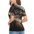 thumbnail image 3 of Womens Short Sleeve T Shirts Casual V Neck Tops Tee, American Flag Bald Eagle USA, 3 of 6