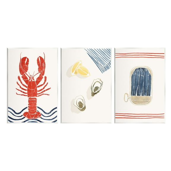 Stupell Industries Abstract Ocean Life Animals & Insects Painting Unframed Art Print Wall Art, 10 x 15, Set of 3