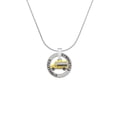 thumbnail image 2 of Delight Jewelry Silvertone Yellow School Bus Side Gymnastics Ring Charm Necklace, 18", 2 of 4