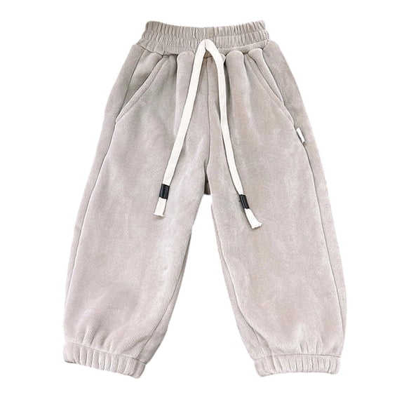 Girls Winter Lined Thermal Pants Outdoor Sports Joggers Soft Warm Playwear with Built In Full Length Bottoms for Kids Thickened Cold Weather Trousers