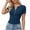 Navy, variant on Shirts for Women Short Sleeve Notch Neck Slim Shirts Summer Stretch Fashion Work Office Casual Tunic Tops