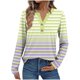 thumbnail image 2 of Ailaofu Womens Long Sleeve Tops Fall Button V Neck Graphic Shirts Dressy Casual Henley Tops Women Blouses, 2 of 5