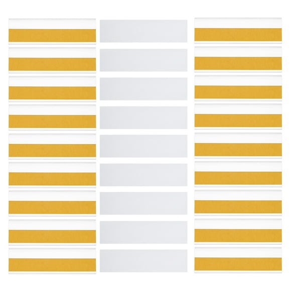 KAKOWELY transparent sign holder 30 Sets of Self Adhesive Label Holders with Paper Inserts Clear Label Pocket Shelf Price Tags for Supermarket Library and Office Use