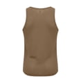 thumbnail image 4 of Domuza Mens Knitted Tank Tops Casual Sleeveless See Through Mesh Tank Tops Beach Muscle Knit Vest Light Brown S, 4 of 5