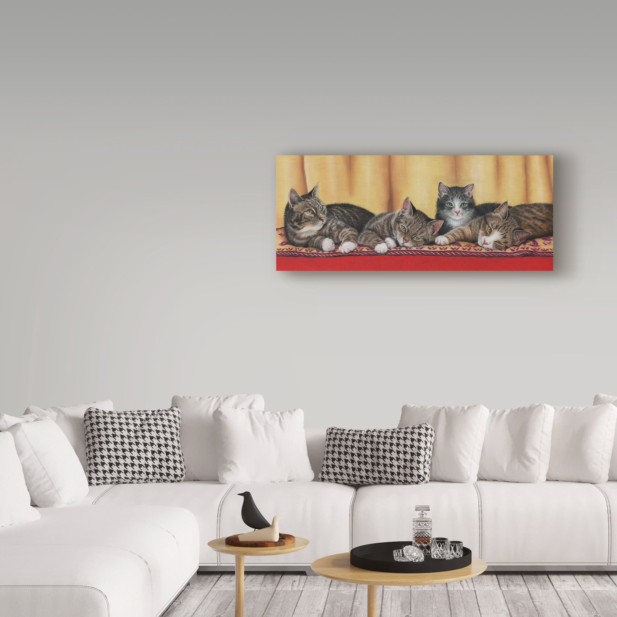 Trademark Fine Art 'Relaxing Tabbies' Canvas Art by Janet Pidoux