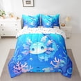 thumbnail image 2 of Erosebridal Axolotl Bedding Set 7 Pieces Bed In A Bag Twin Size,Cute Animal Salamander Comforter Teens Blue Ocean Sealife Sheet Set Kawaii Sea Creature Flat Sheet, 2 of 5