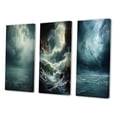 thumbnail image 3 of Designart "Ocean Storm euphony II" Nautical & Beach Wall Art Set Of 3 - Teal Storms Gallery Wall Set For Home Decor, 3 of 7