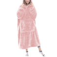 thumbnail image 3 of Wearable Blanket Sweatshirt for Men and Women Oversized Long Sleeves Warm Blanket Robes Hoodies Pink One size, 3 of 9